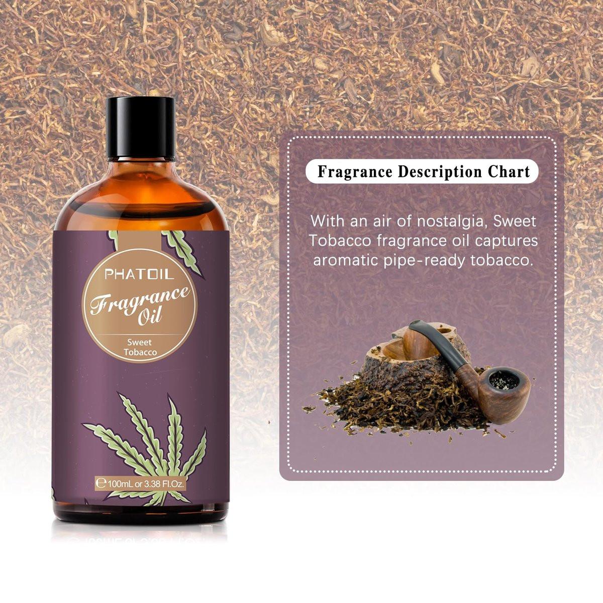 PHATOIL süßes Tabak Duftöl 100ml – Aromatherapie Öl für Diffuser, Kerzen- und Seifenherstellung