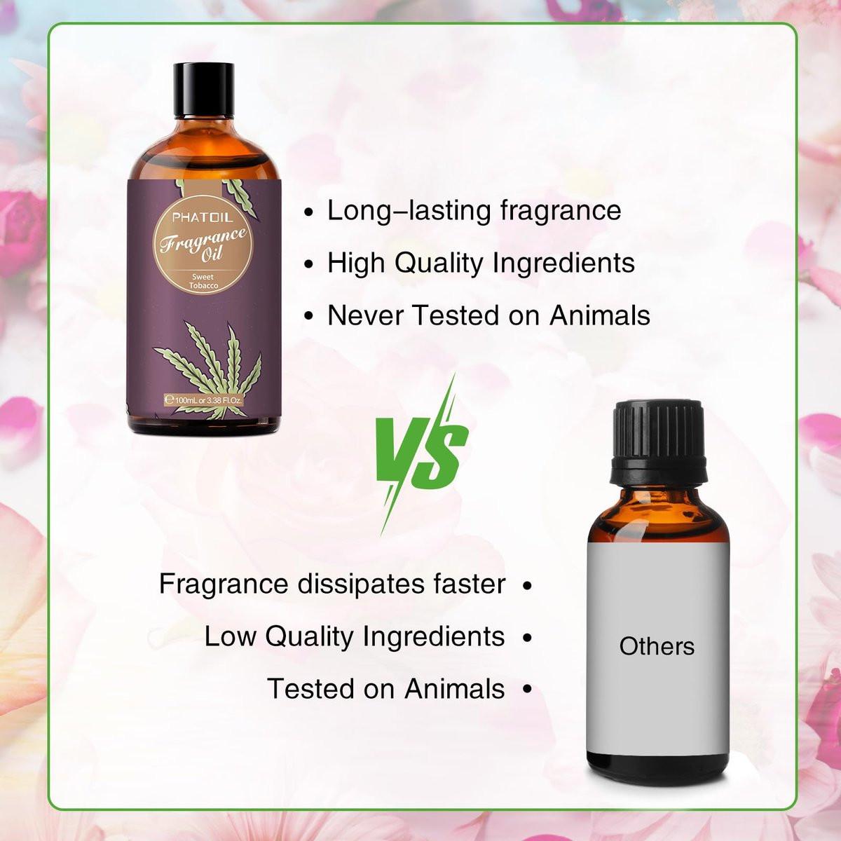 PHATOIL süßes Tabak Duftöl 100ml – Aromatherapie Öl für Diffuser, Kerzen- und Seifenherstellung