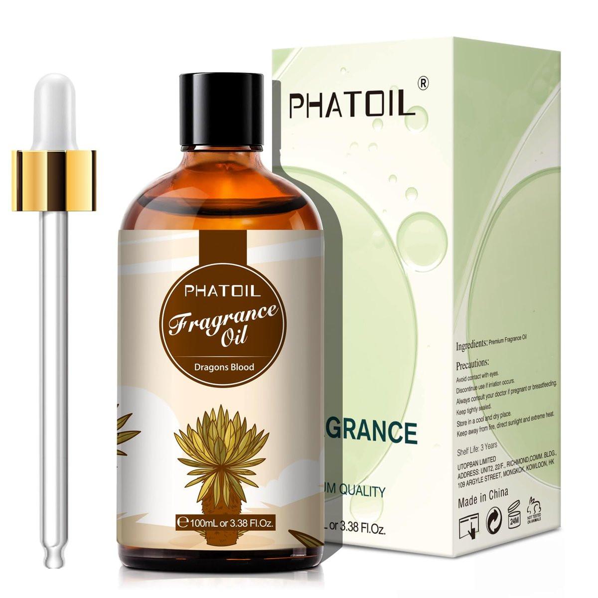 PHATOIL Drachenblut Duftöl 100ml – 3,38 Fl Oz für Aromatherapie, Diffuser, DIY Kerzen & Seifenherstellung