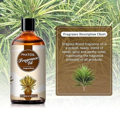 PHATOIL Drachenblut Duftöl 100ml – 3,38 Fl Oz für Aromatherapie, Diffuser, DIY Kerzen & Seifenherstellung