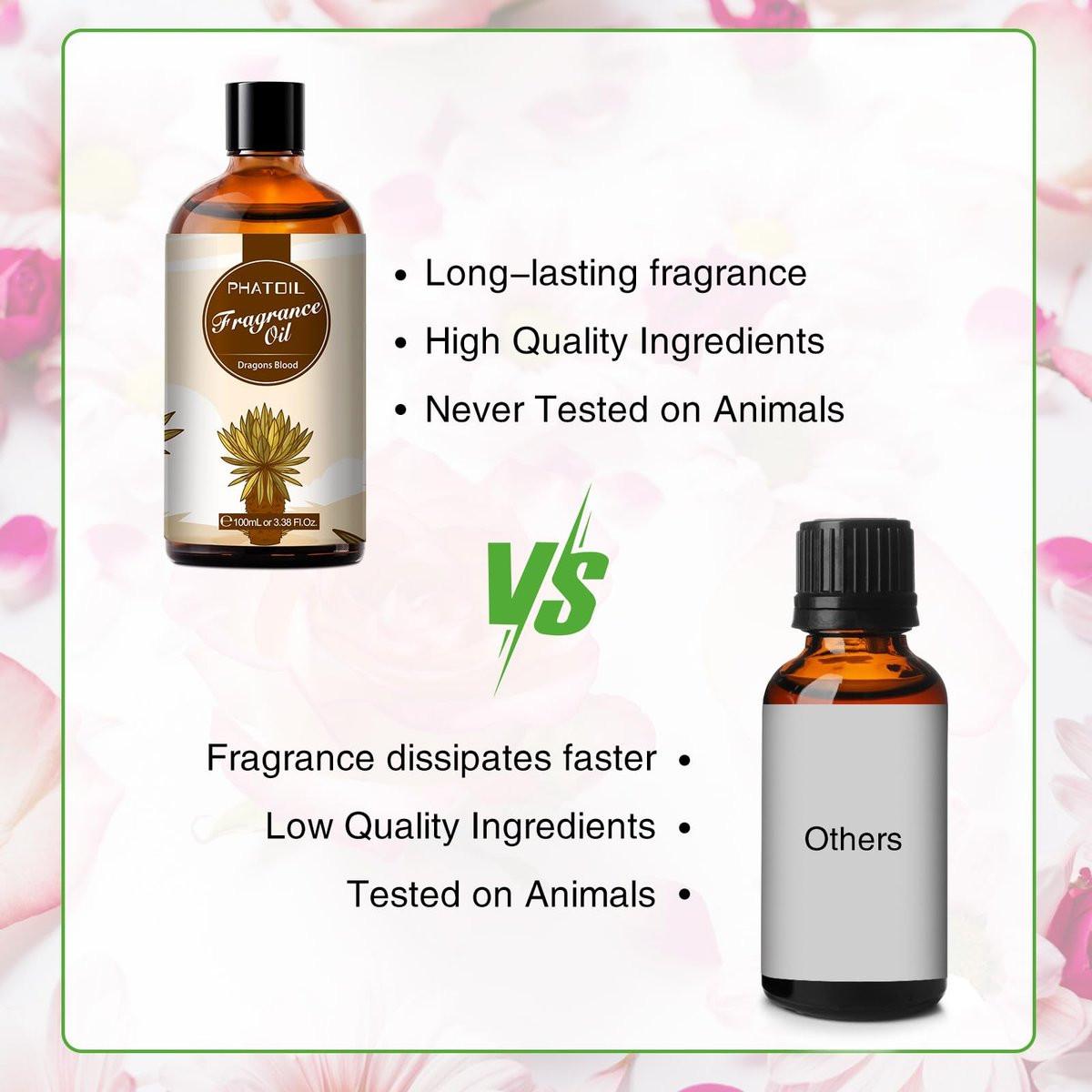 PHATOIL Drachenblut Duftöl 100ml – 3,38 Fl Oz für Aromatherapie, Diffuser, DIY Kerzen & Seifenherstellung