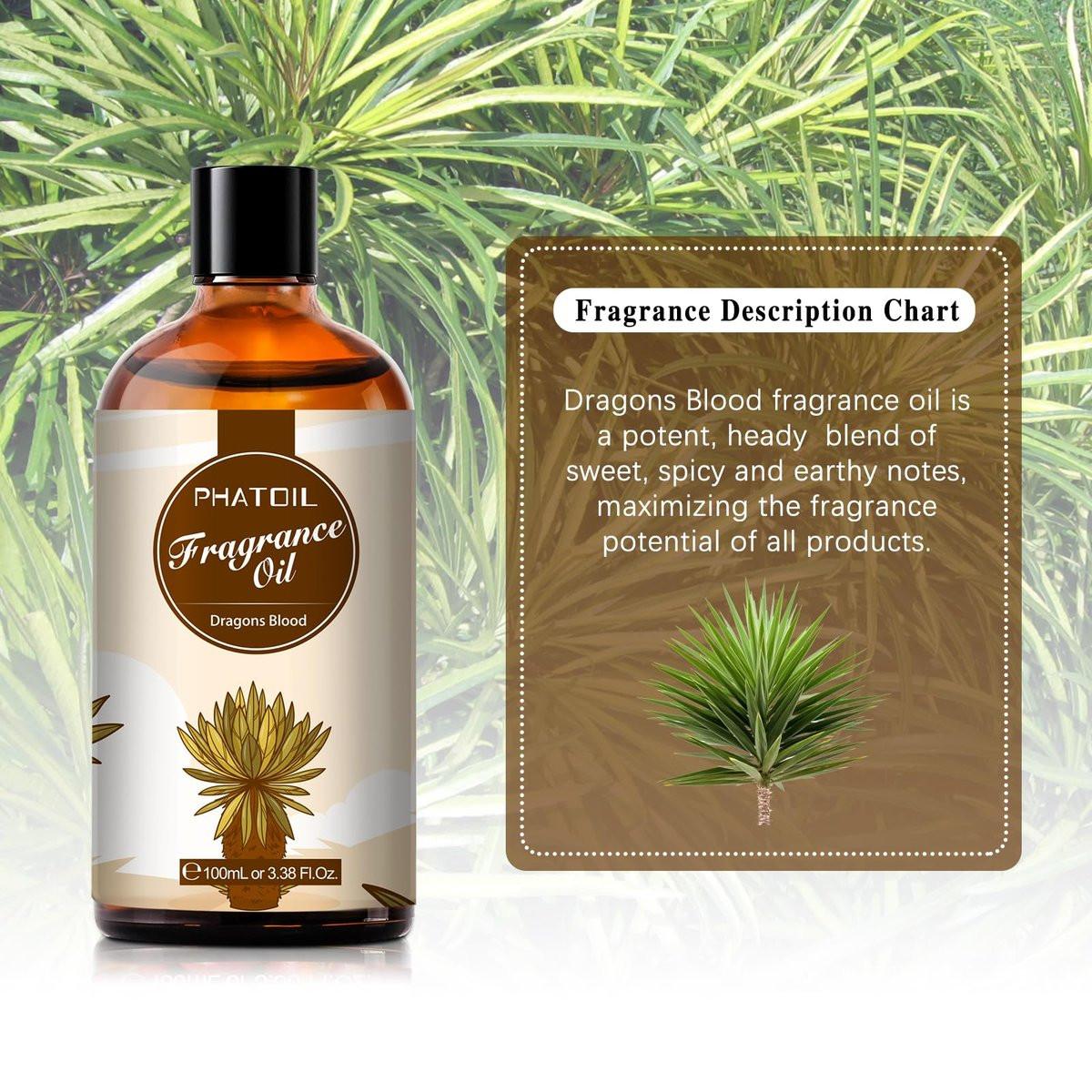 PHATOIL Drachenblut Duftöl 100ml – 3,38 Fl Oz für Aromatherapie, Diffuser, DIY Kerzen & Seifenherstellung