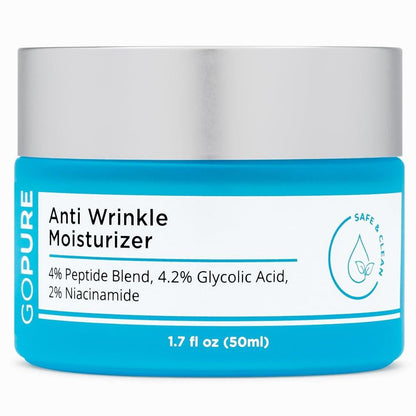 goPure Glyco-Peptide Anti-Falten-Gesichtscreme - Hyaluronsäure-Feuchtigkeitscreme mit Glykolsäure, Peptiden und Vitamin E - 50 ml