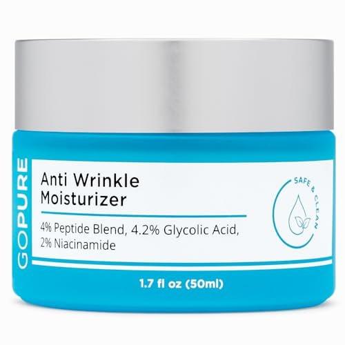 goPure Glyco-Peptide Anti-Falten-Gesichtscreme - Hyaluronsäure-Feuchtigkeitscreme mit Glykolsäure, Peptiden und Vitamin E - 50 ml