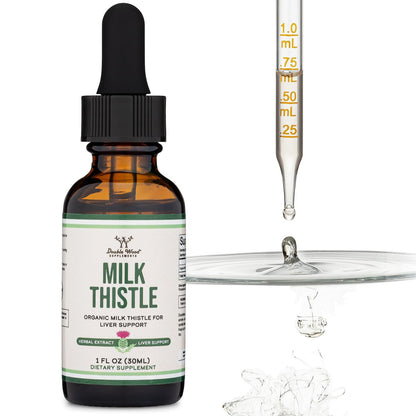 Mariendistel Tropfen Bio - Leberreinigung & Entgiftung 1 FL OZ (30 Portionen) - Vegan, Nicht-GVO, Glutenfrei - Perfekt für Tee von Double Wood