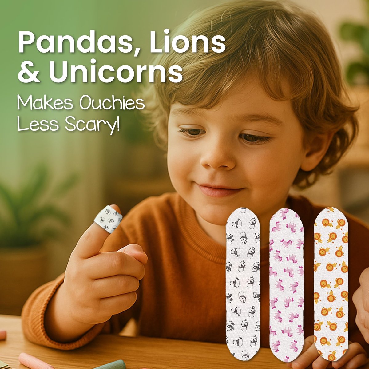 Patch Kids On-The-Go Natürliche Bambus-Pflaster für empfindliche Haut – 29 Stück, kleine Größe, hypoallergen, umweltfreundlich