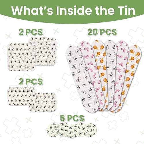 Patch Kids On-The-Go Natürliche Bambus-Pflaster für empfindliche Haut – 29 Stück, kleine Größe, hypoallergen, umweltfreundlich