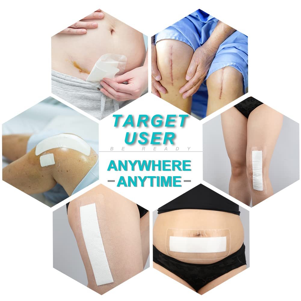 14-teiliges wasserdichtes C-Schnitt-Duschpflaster 4x8 Zoll – Bauchdeckenstraffung Narbenverband – Hysterektomie Erholung – Postoperative Wundabdeckung