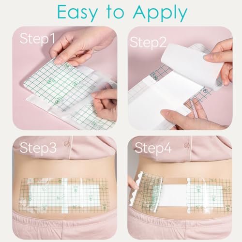 14 Stücke Wasserdichte Duschschutz-Bandage 4x10 Zoll für Knie- und Hüftoperationen, große Wunden, Inselverband mit Kleberand