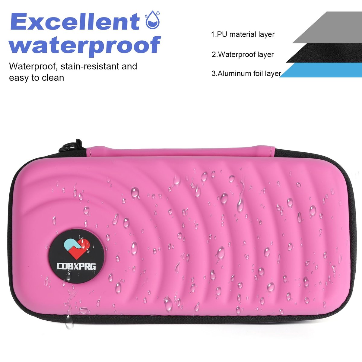 CDBXPRG Insulin-Kühler Reiseetui, Diabetiker Kühlpack-Organizer-Tasche mit 2 wiederverwendbaren Kühlakkus für Insulin-Pens und andere Medikamente, Pink