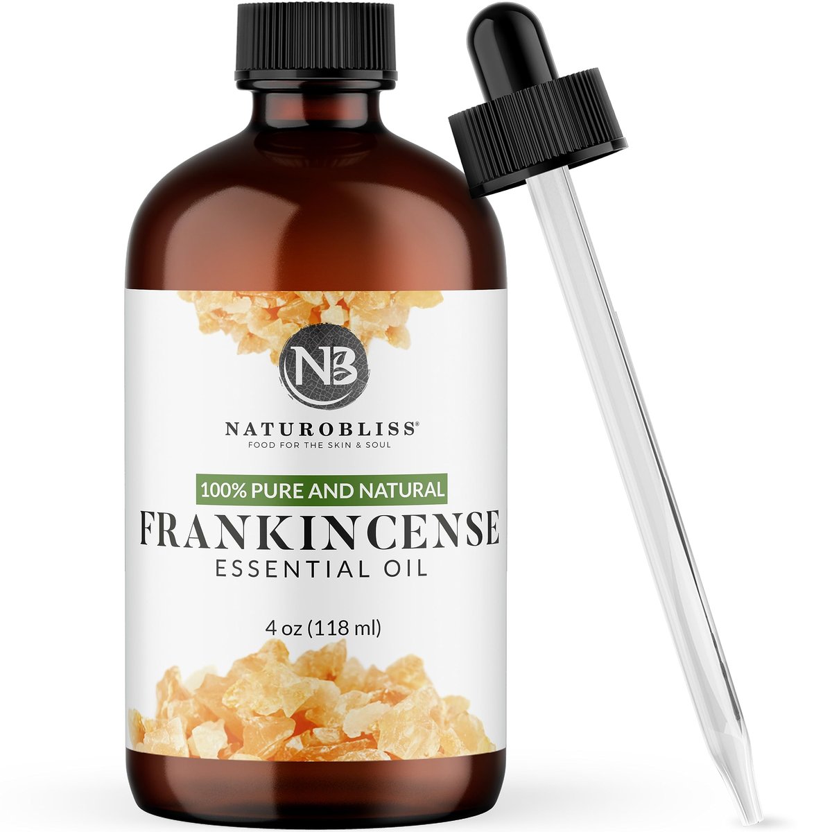 NaturoBliss 100% reines Weihrauch-Öl, therapeutische Qualität, 118 ml mit Glaspipette, ideal für Aromatherapie