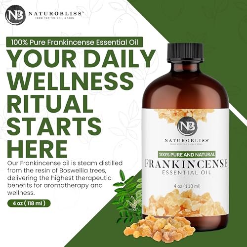 NaturoBliss 100% reines Weihrauch-Öl, therapeutische Qualität, 118 ml mit Glaspipette, ideal für Aromatherapie