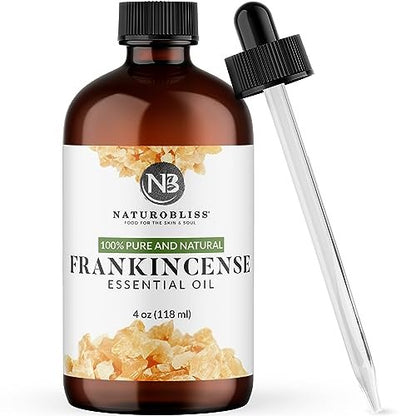 NaturoBliss 100% reines Weihrauch-Öl, therapeutische Qualität, 118 ml mit Glaspipette, ideal für Aromatherapie