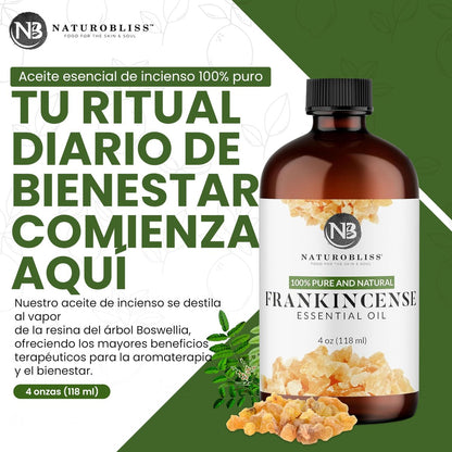 NaturoBliss 100% reines Weihrauch-Öl, therapeutische Qualität, 118 ml mit Glaspipette, ideal für Aromatherapie