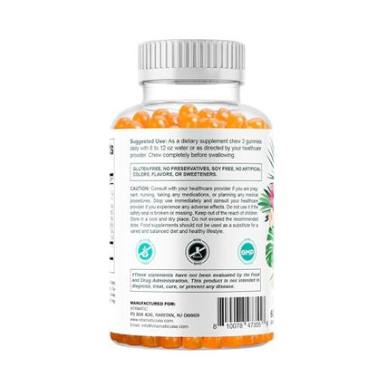 Vitamatic Hydrolyzed Collagen Gummis mit Vitamin C, Zink und Biotin, 200 mg – Gesunde Hautunterstützung – 60 Gummis