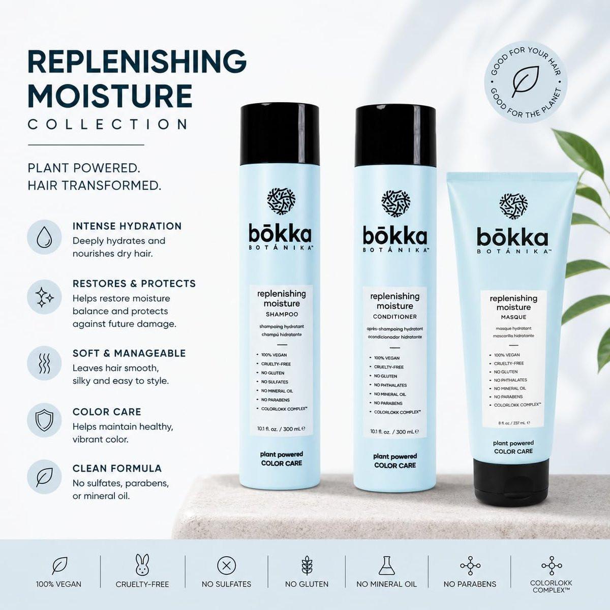 BOKKA BOTANIKA Plant Powered Color Care Replenishing Moisture Conditioner 10.1 oz / 300 ml