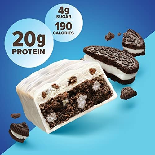 Pure Protein Proteinriegel Cookies and Cream – 20g Protein, 3g Zucker, 190 Kalorien (12er Pack) – zuckerarmer, glutenfreier Snack