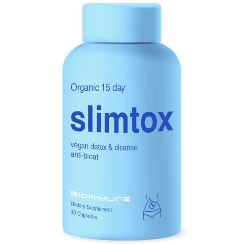 BioImmune Slimtox™ Organic 15-Tage-Darmreinigung & Detox für flachen Bauch, weniger Blähungen & Kilos mit Probiotika – Verstopfungslinderung – spült Giftstoffe aus, steigert Energie
