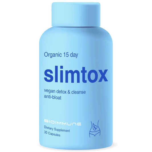 BioImmune Slimtox™ Organic 15-Tage-Darmreinigung & Detox für flachen Bauch, weniger Blähungen & Kilos mit Probiotika – Verstopfungslinderung – spült Giftstoffe aus, steigert Energie