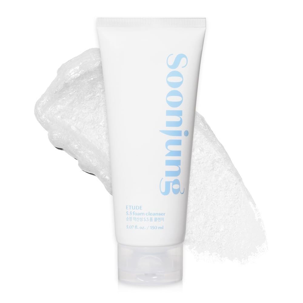 ETUDE SoonJung 5.5 Foam Cleanser – Sanfte Gesichtsreinigung für empfindliche Haut, 5.1 Fl Oz (150 ml)