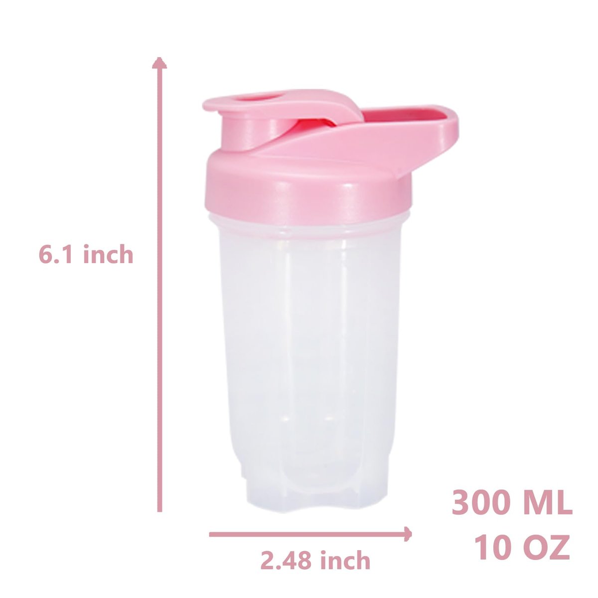 GAISHION Shaker Flasche Protein Shaker Cup 300ml, 2er Set mit Schneeballkugeln, BPA-freier Kunststoff (Blau+Pink)