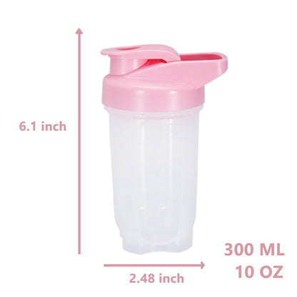 GAISHION Shaker Flasche Protein Shaker Cup 300ml, 2er Set mit Schneeballkugeln, BPA-freier Kunststoff (Blau+Pink)