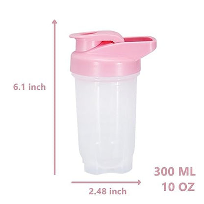 GAISHION Shaker Flasche Protein Shaker Cup 300ml, 2er Set mit Schneeballkugeln, BPA-freier Kunststoff (Blau+Pink)