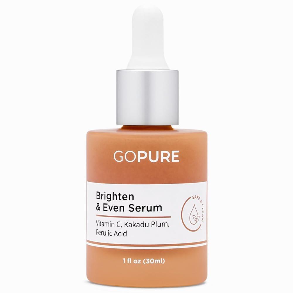 goPure Actives Vitamin C Serum – Aufhellendes Serum mit Vitamin C und Ferulasäure, Feuchtigkeitsspendend und Anti-Aging, Verbessert Hautverfärbungen und Reduziert Sichtbar dunkle Flecken – 30 ml