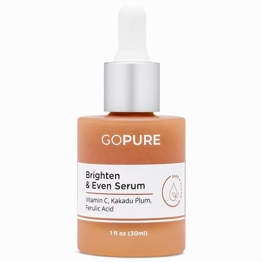 goPure Actives Vitamin C Serum – Aufhellendes Serum mit Vitamin C und Ferulasäure, Feuchtigkeitsspendend und Anti-Aging, Verbessert Hautverfärbungen und Reduziert Sichtbar dunkle Flecken – 30 ml