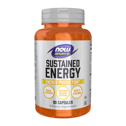 NOW Foods Sports, Anhaltende Energie & mentale Klarheit, Koffein mit B-Vitaminen, 90 vegane Kapseln