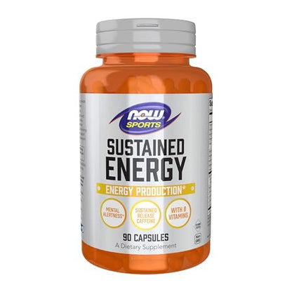 NOW Foods Sports, Anhaltende Energie & mentale Klarheit, Koffein mit B-Vitaminen, 90 vegane Kapseln