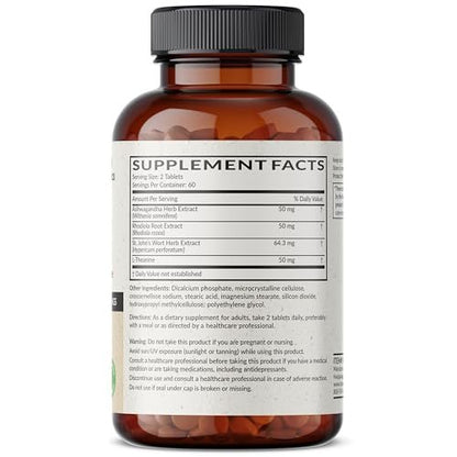 Futurebiotics Chill Pill + Ashwagandha, Rhodiola, Johanniskraut & L-Theanin – 120 vegane Tabletten, Non-GMO