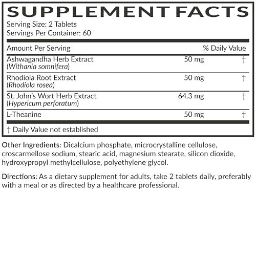 Futurebiotics Chill Pill + Ashwagandha, Rhodiola, Johanniskraut & L-Theanin – 120 vegane Tabletten, Non-GMO