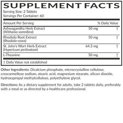 Futurebiotics Chill Pill + Ashwagandha, Rhodiola, Johanniskraut & L-Theanin – 120 vegane Tabletten, Non-GMO