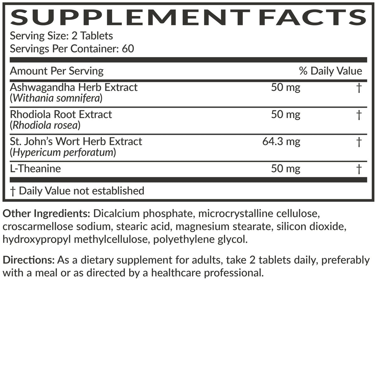 Futurebiotics Chill Pill + Ashwagandha, Rhodiola, Johanniskraut & L-Theanin – 120 vegane Tabletten, Non-GMO