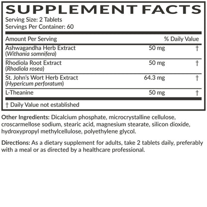 Futurebiotics Chill Pill + Ashwagandha, Rhodiola, Johanniskraut & L-Theanin – 120 vegane Tabletten, Non-GMO