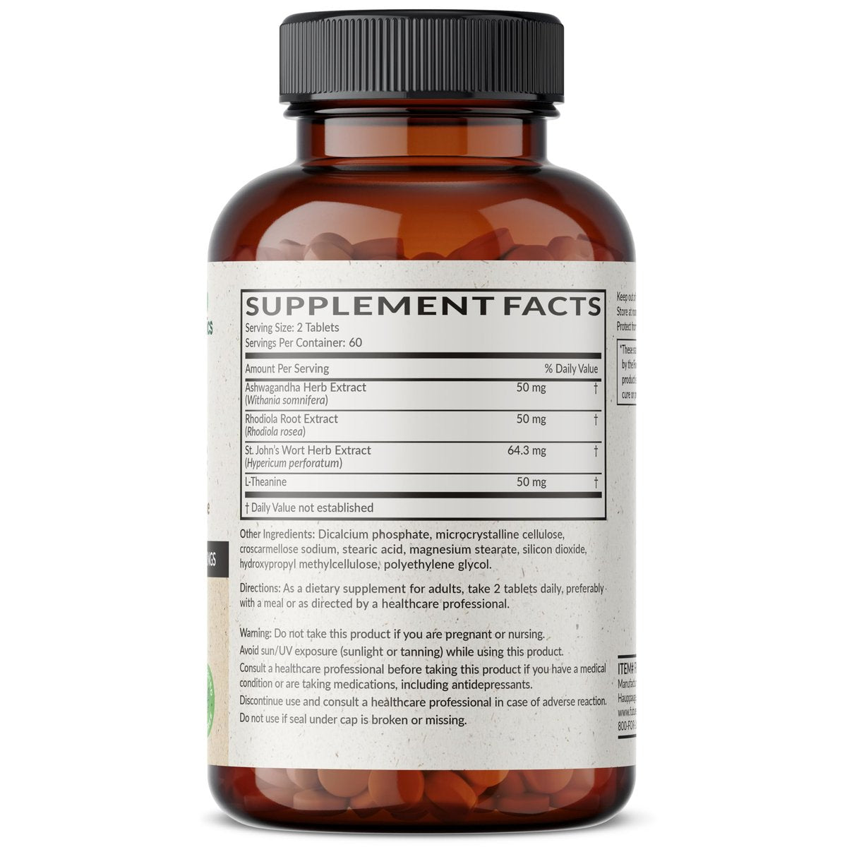 Futurebiotics Chill Pill + Ashwagandha, Rhodiola, Johanniskraut & L-Theanin – 120 vegane Tabletten, Non-GMO