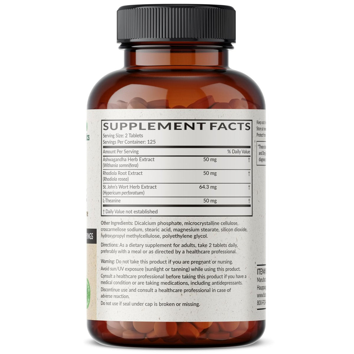 Futurebiotics Chill Pill + Ashwagandha, Rhodiola, Johanniskraut & L-Theanin – 250 vegane Tabletten