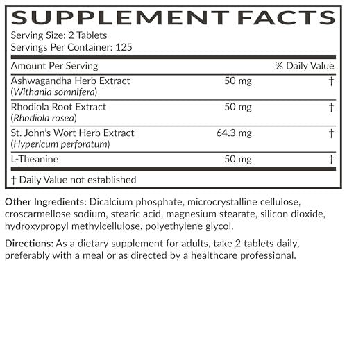 Futurebiotics Chill Pill + Ashwagandha, Rhodiola, Johanniskraut & L-Theanin – 250 vegane Tabletten