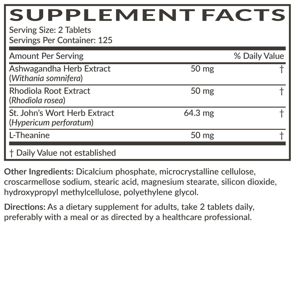 Futurebiotics Chill Pill + Ashwagandha, Rhodiola, Johanniskraut & L-Theanin – 250 vegane Tabletten