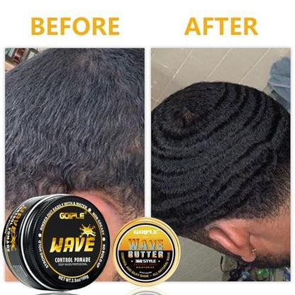 Wave Pomade für Männer – Starker Halt, einfaches Auswaschen, 360 Wellen-Training Haarcreme, Wellen Pomade für Männer fördert geschichtete Wellen, Feuchtigkeit, seidiger Glanz, Wellen Pomade mit Wellenbürste, Seiden-Durag, Wellenhaube Set (Blau)