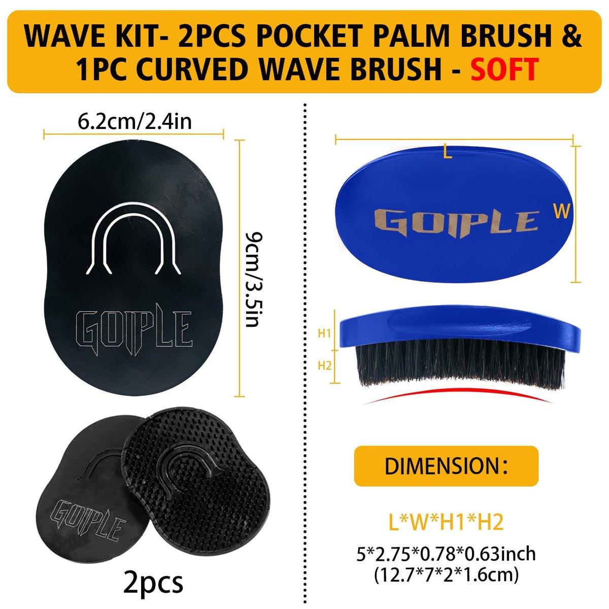 Wave Pomade für Männer – Starker Halt, einfaches Auswaschen, 360 Wellen-Training Haarcreme, Wellen Pomade für Männer fördert geschichtete Wellen, Feuchtigkeit, seidiger Glanz, Wellen Pomade mit Wellenbürste, Seiden-Durag, Wellenhaube Set (Blau)
