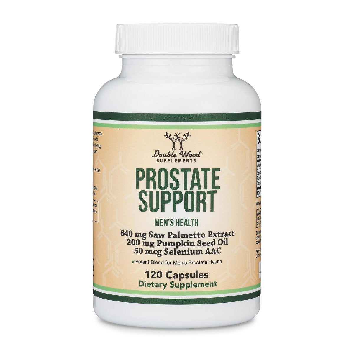 Prostata Unterstützung für Männergesundheit (120 Kapseln) – Eine Portion pro Tag für 30 Tage – Unterstützt Prostatafunktion und Blasenkontrolle (Sägepalme, Kürbiskernöl, Selen) von Double Wood