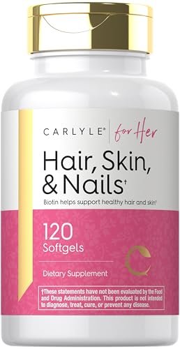 Carlyle Haut, Haare und Nägel Vitamine | 120 Weichkapseln | Schönheitsformel mit Biotin, Kollagen, Zink, Vitamin A, B6, C & E | Nicht-GVO, glutenfrei