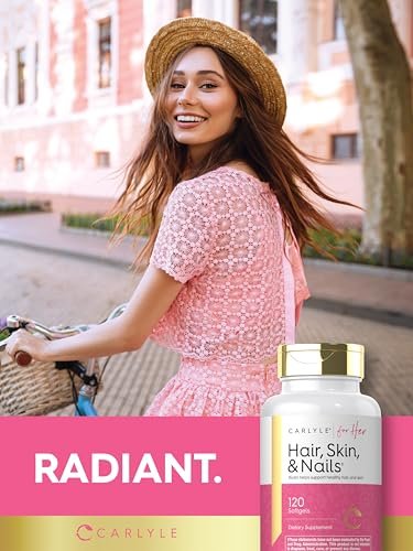 Carlyle Haut, Haare und Nägel Vitamine | 120 Weichkapseln | Schönheitsformel mit Biotin, Kollagen, Zink, Vitamin A, B6, C & E | Nicht-GVO, glutenfrei