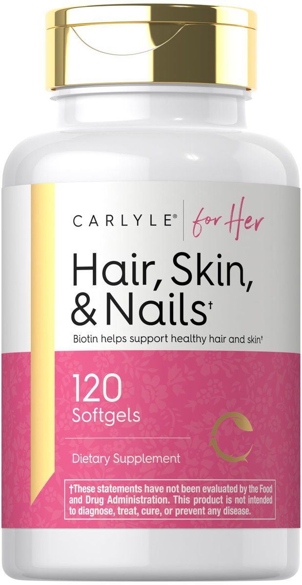 Carlyle Haut, Haare und Nägel Vitamine | 120 Weichkapseln | Schönheitsformel mit Biotin, Kollagen, Zink, Vitamin A, B6, C & E | Nicht-GVO, glutenfrei