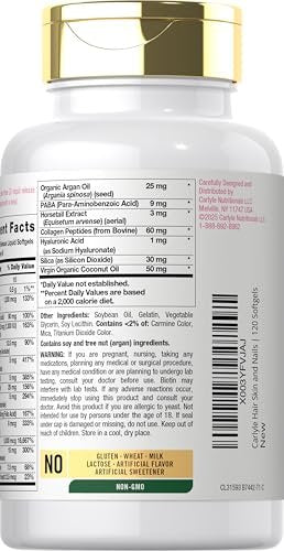 Carlyle Haut, Haare und Nägel Vitamine | 120 Weichkapseln | Schönheitsformel mit Biotin, Kollagen, Zink, Vitamin A, B6, C & E | Nicht-GVO, glutenfrei