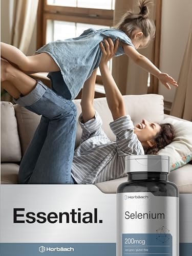 Horbäach Selen Supplement für Frauen & Männer | 200mcg | 120 Tabletten | Als Selenhefe | Vegetarisch, Nicht-GVO & Glutenfrei