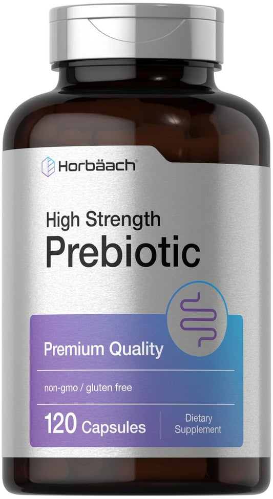 Horbäach Präbiotikum für Männer und Frauen | 120 Pulverkapseln | Hochdosiert & Premium Qualität | Non-GMO & Glutenfrei | Schnell freisetzende Kapseln