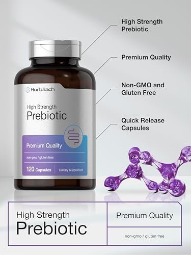 Horbäach Präbiotikum für Männer und Frauen | 120 Pulverkapseln | Hochdosiert & Premium Qualität | Non-GMO & Glutenfrei | Schnell freisetzende Kapseln